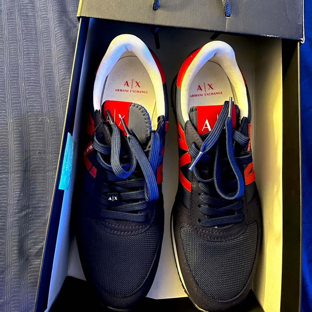 Armani Exchange Indigo+Red 8US/7UK Sneakers